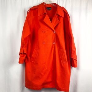 Red “Something Navy” Oversized Double Breasted Trench Coat